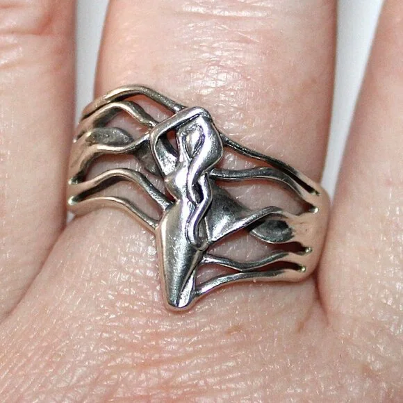 Sterling Silver Peter Stone Godess of Passion Venus Ring Size 9 - Picture 7 of 8